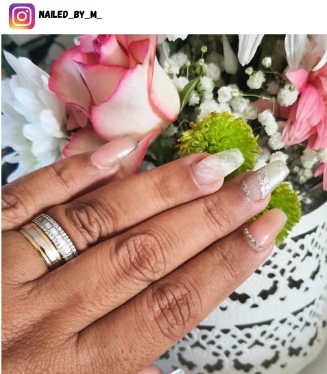 silver wedding nail design