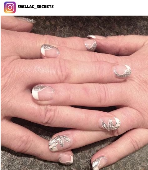 silver wedding nail polish design