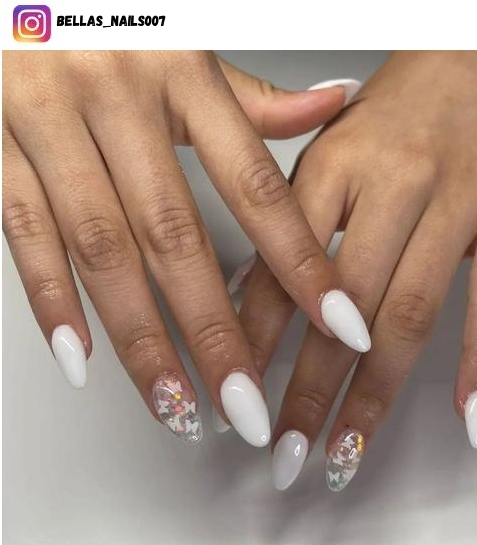 white almond nail design