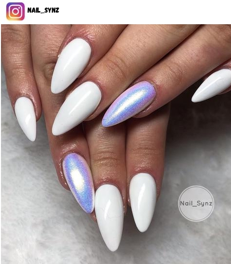 white almond nail designs