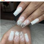 white marble nail art
