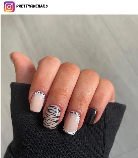 zebra nail design