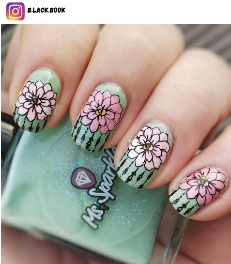 Lotus Flower nail designs