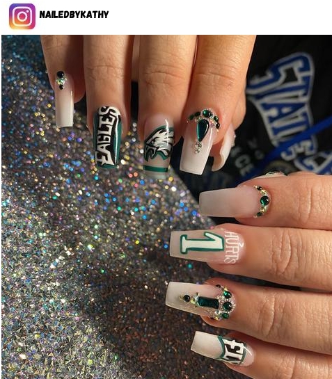 Philadelphia Eagles nail designs