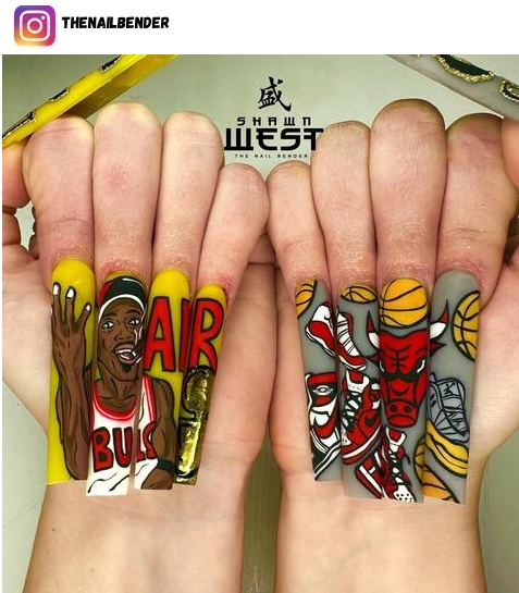 basketball nail art
