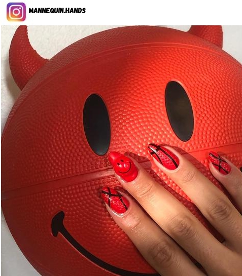 basketball nail designs