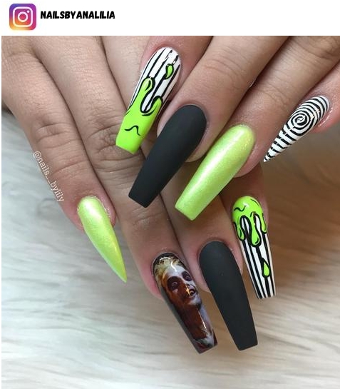beetlejuice nail art