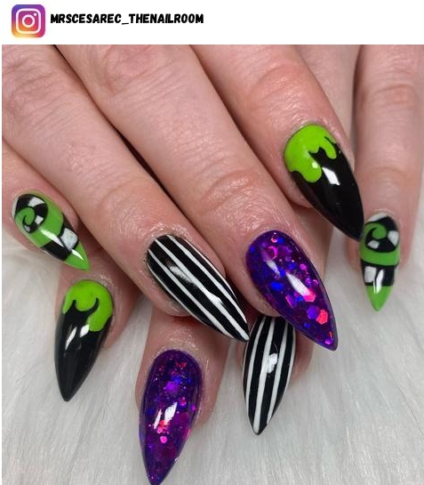 beetlejuice nail designs