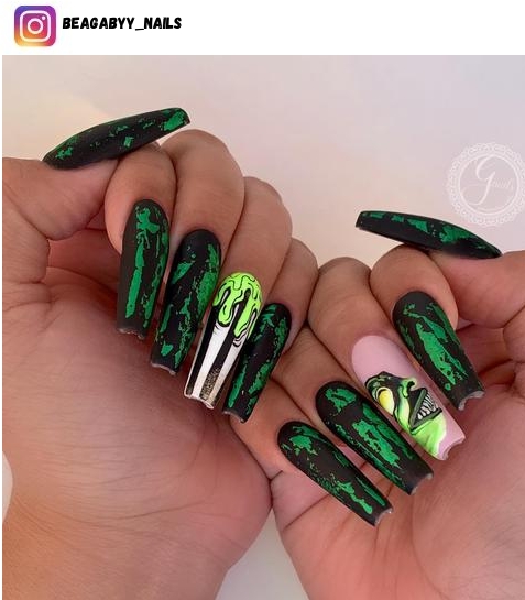 beetlejuice nail art