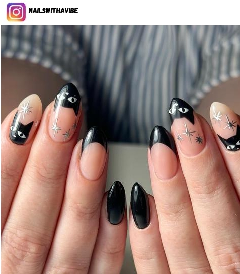 black cat nail ideas