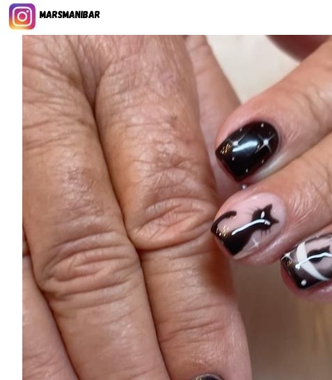 black cat nail ideas