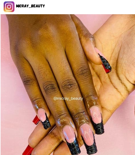 black french tip nail designs