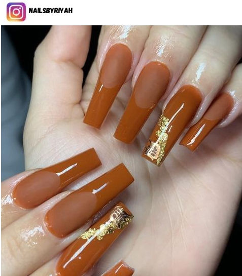 burnt orange nail design