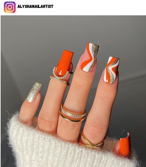 burnt orange nail designs