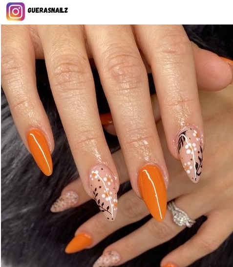 burnt orange nail art