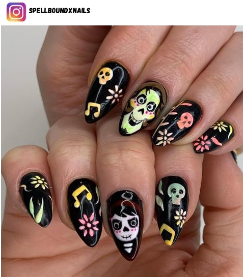 day of the dead nail design