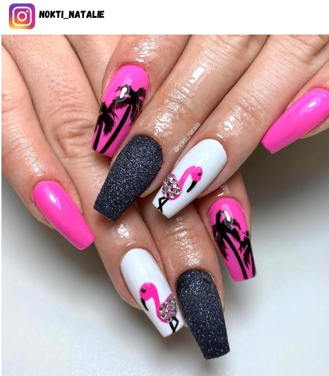 flamingo nail art