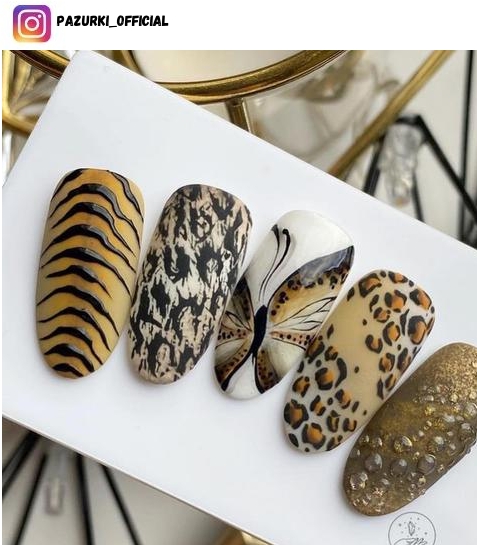 leopard nail design