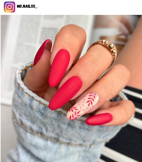 matte red nails