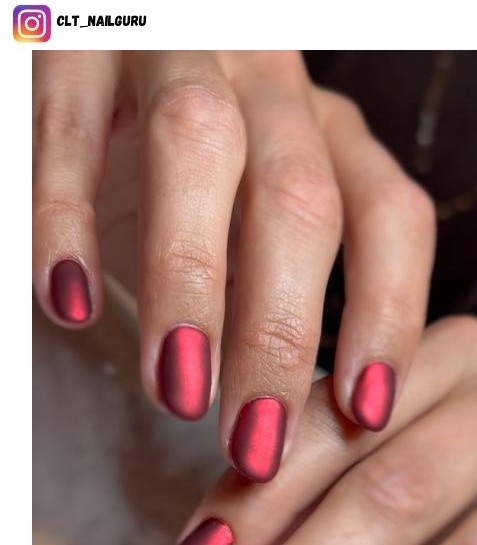 matte red nail ideas