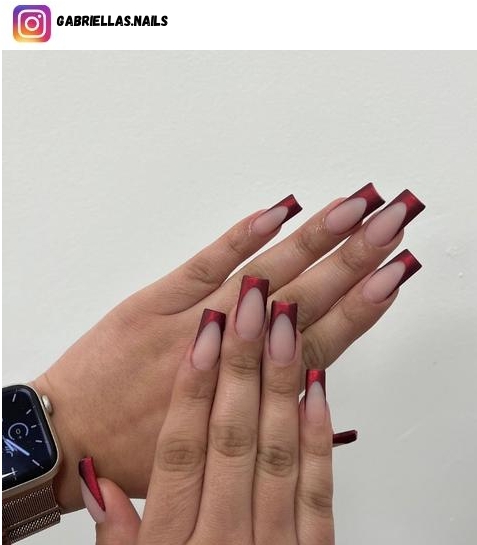 matte red nail art