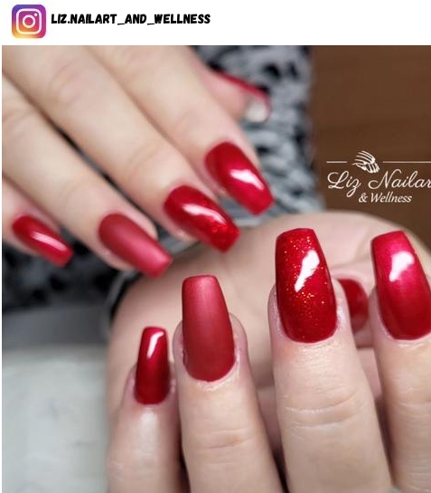 matte red nail designs