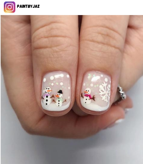 snowman nail art