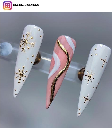 white christmas nail design